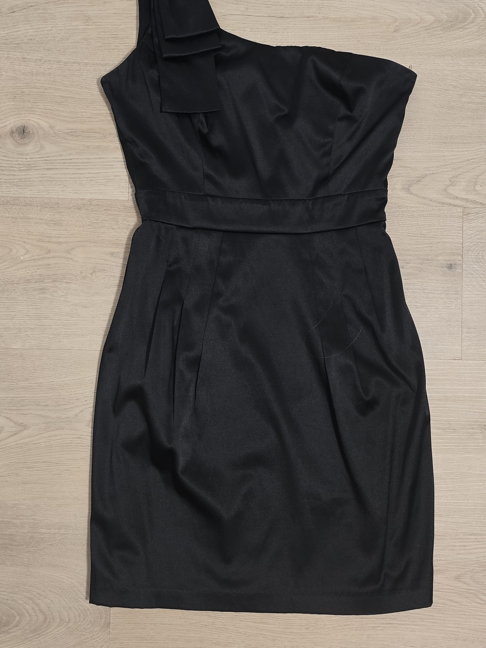 Pretty Good Black One Shoulder Bow Cocktail Mini Dress Size Small